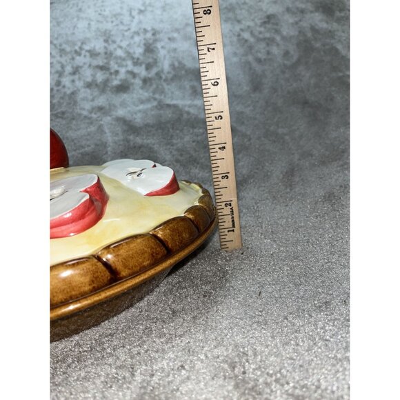 VTG Over and Back Apple Pie 10 Inch Fall Decor Thanksgiving Pie Dessert READ - Picture 11 of 13